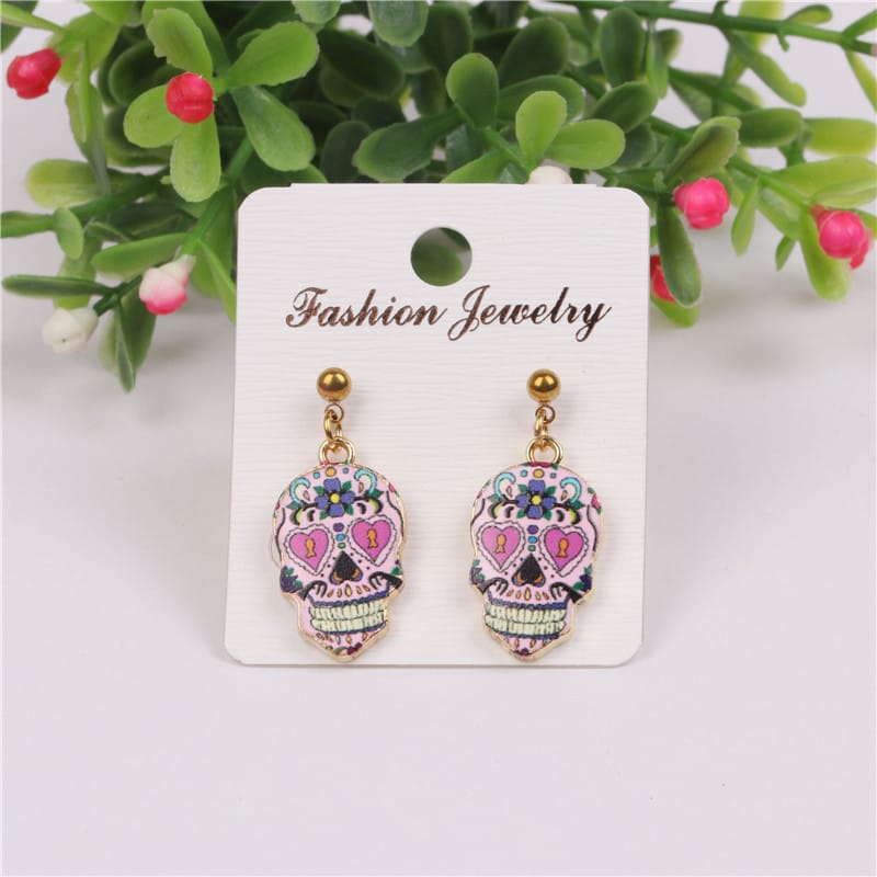 Punk Explosion Skull Earrings