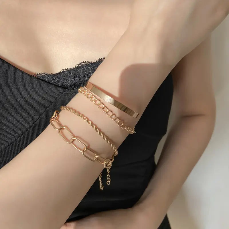 Stylish Alloy Bracelet Set