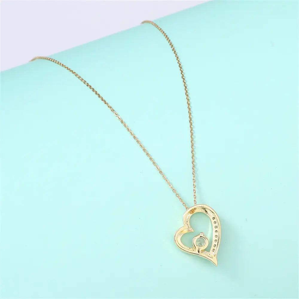 Simple Heart-shaped Zircon Necklace