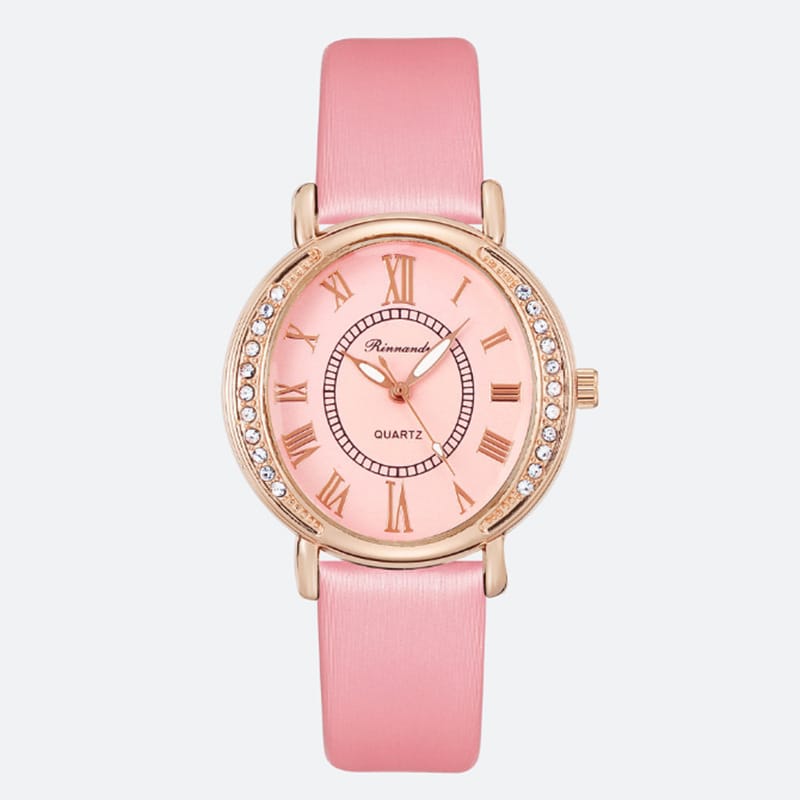 Leather Strap Inlaid Rhinestones