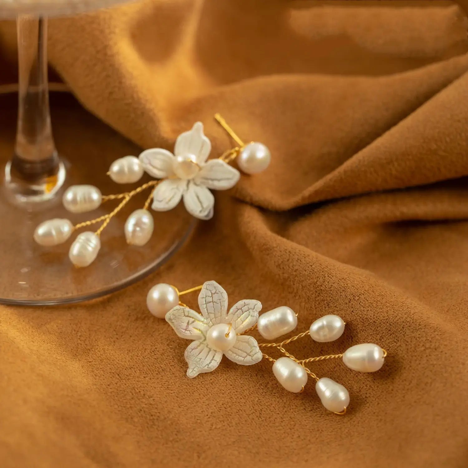 Freshwater Pearl Flower Earrings
