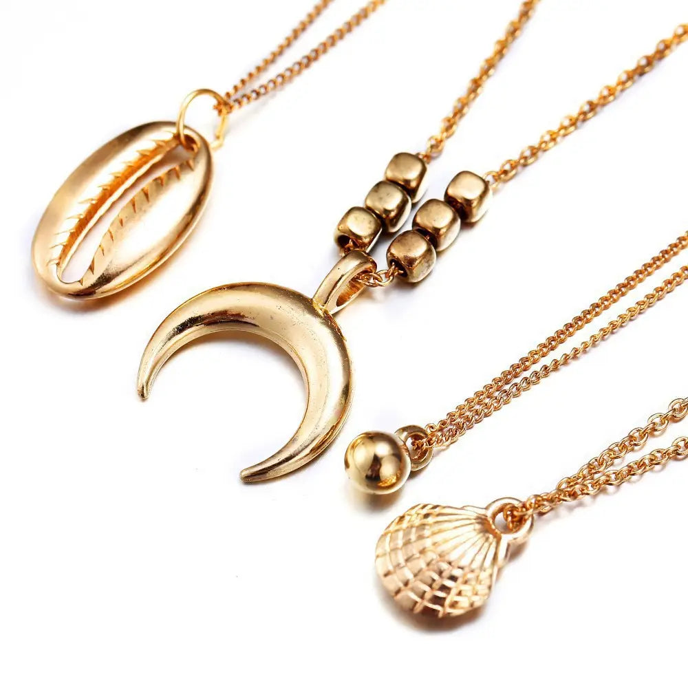 Shell Horn Scallop Necklace