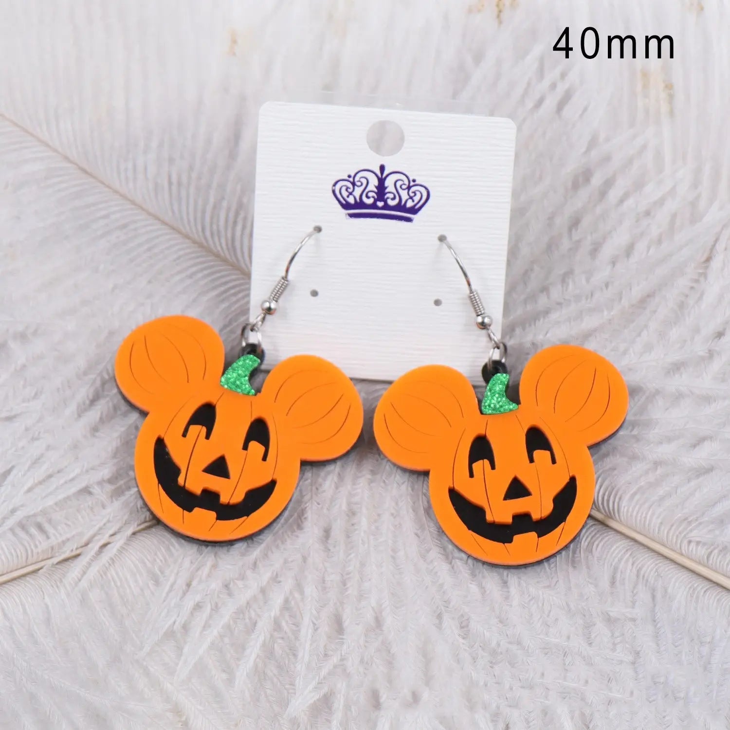 Acrylic Pumpkin Head Earrings