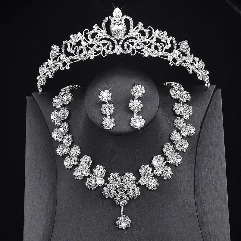 Wedding Necklace Earrings Headwear Set