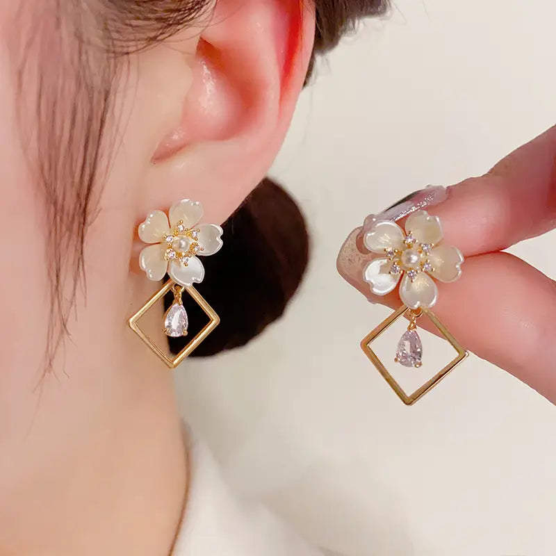 3D Petal Tassel Earrings