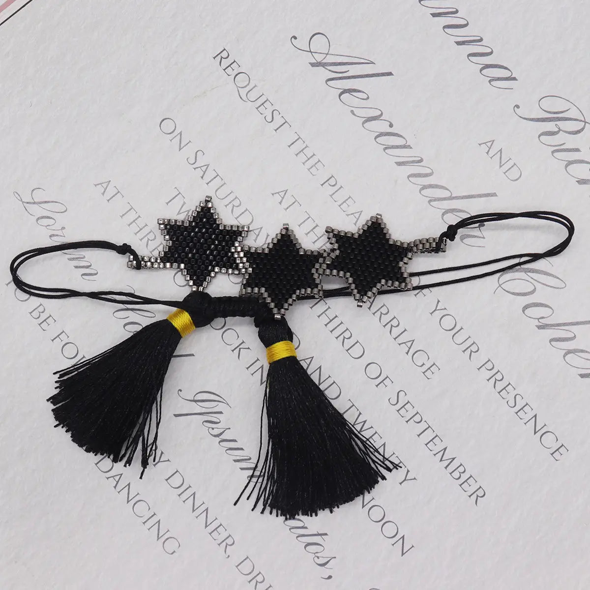 Hand-woven Hexagonal Tassel Bracelet