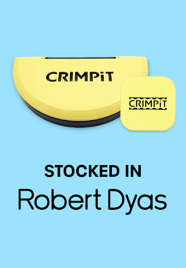 Image of CRIMPiT Wrap and CRIMPiT square with text that reads 'Robert Dyas' 