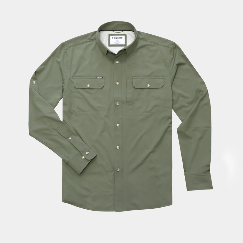 Poncho Gunnison Long Sleeve Moss Green 1