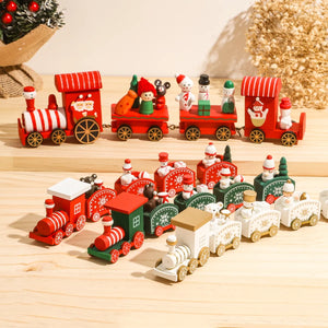 Merry Christmas Train Decorations Wooden Trains to enhance your Christmas Decor - Davannstore