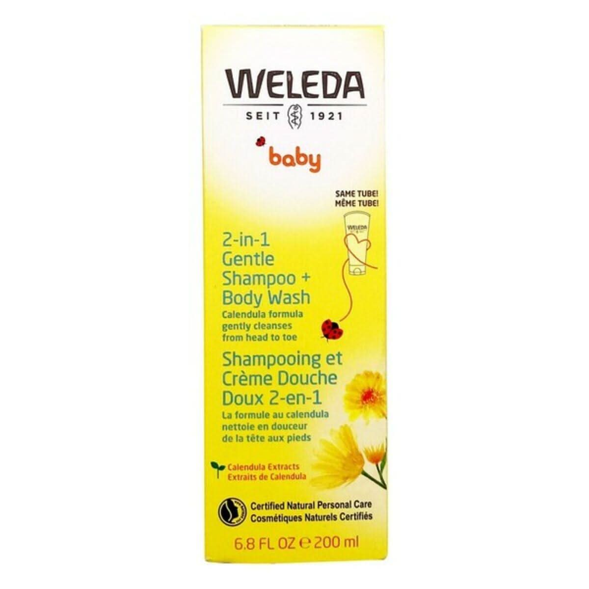 Gel et shampooing 2-en-1 bébé weleda bébé 200 ml