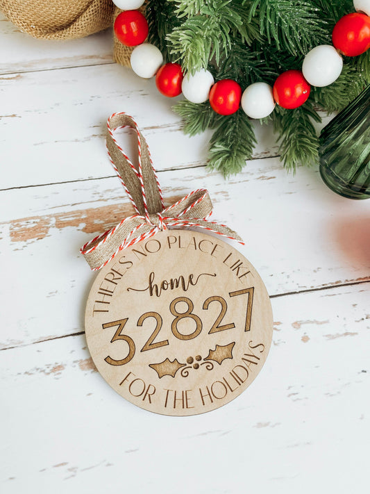Personalized zip code ornament, New Home Owner Gift, Neighbor Gift,  Hometown engraved ornament, Christmas Tree Ornament