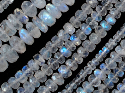 Moonstone Beads With Blue Flash