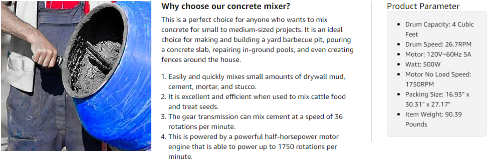 Electric Cement Mixer