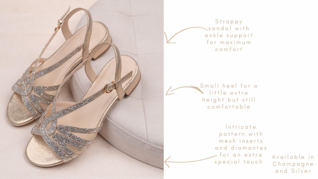Champagne Sandals, Crystals, fashion 