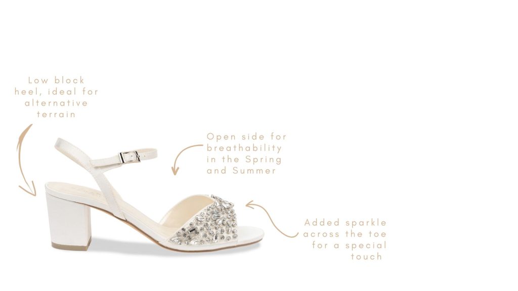 Holden block heel sandals, Supportive Ankle Strap, Crystal Toe