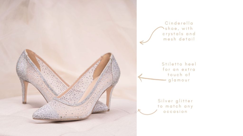 Kingston Silver, Court Shoe with Crystals, Stiletto Heels