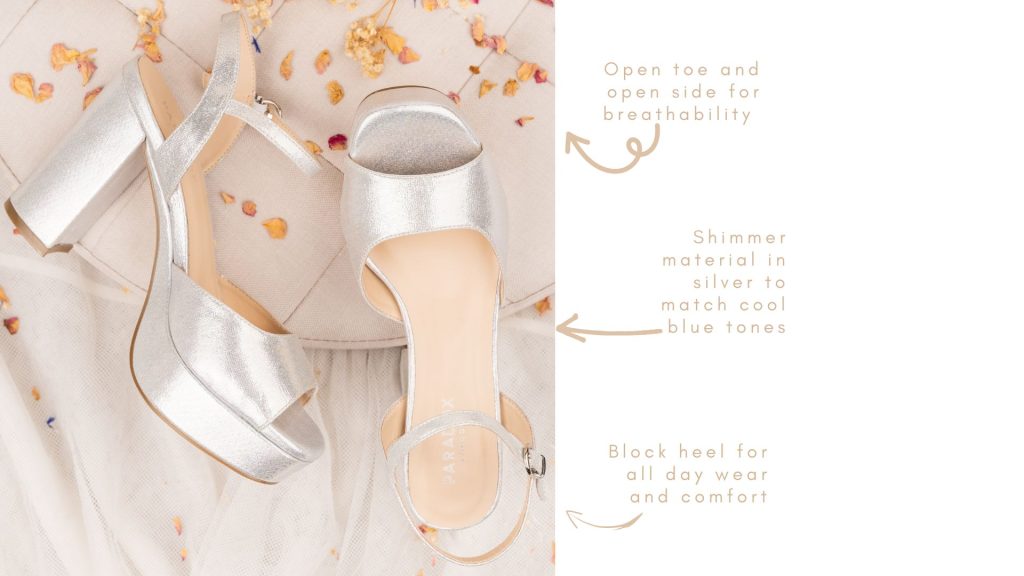 Lolita block heel silver shimmer sandal