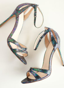 Rainbow Silver Heel Sandals