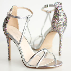 Silver Sandal Glitter Heels