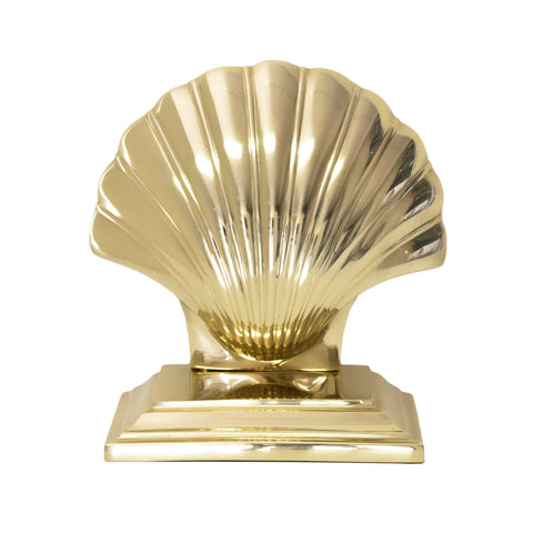 Sold at Auction: Pair of Art Deco Brass Scalloped Shell Bookends