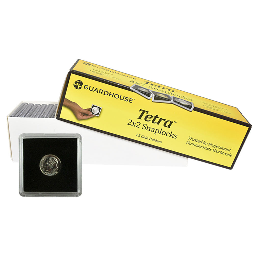 Tetra 2x2 Snaplock Coin Holders for Dime, 25 ct Box