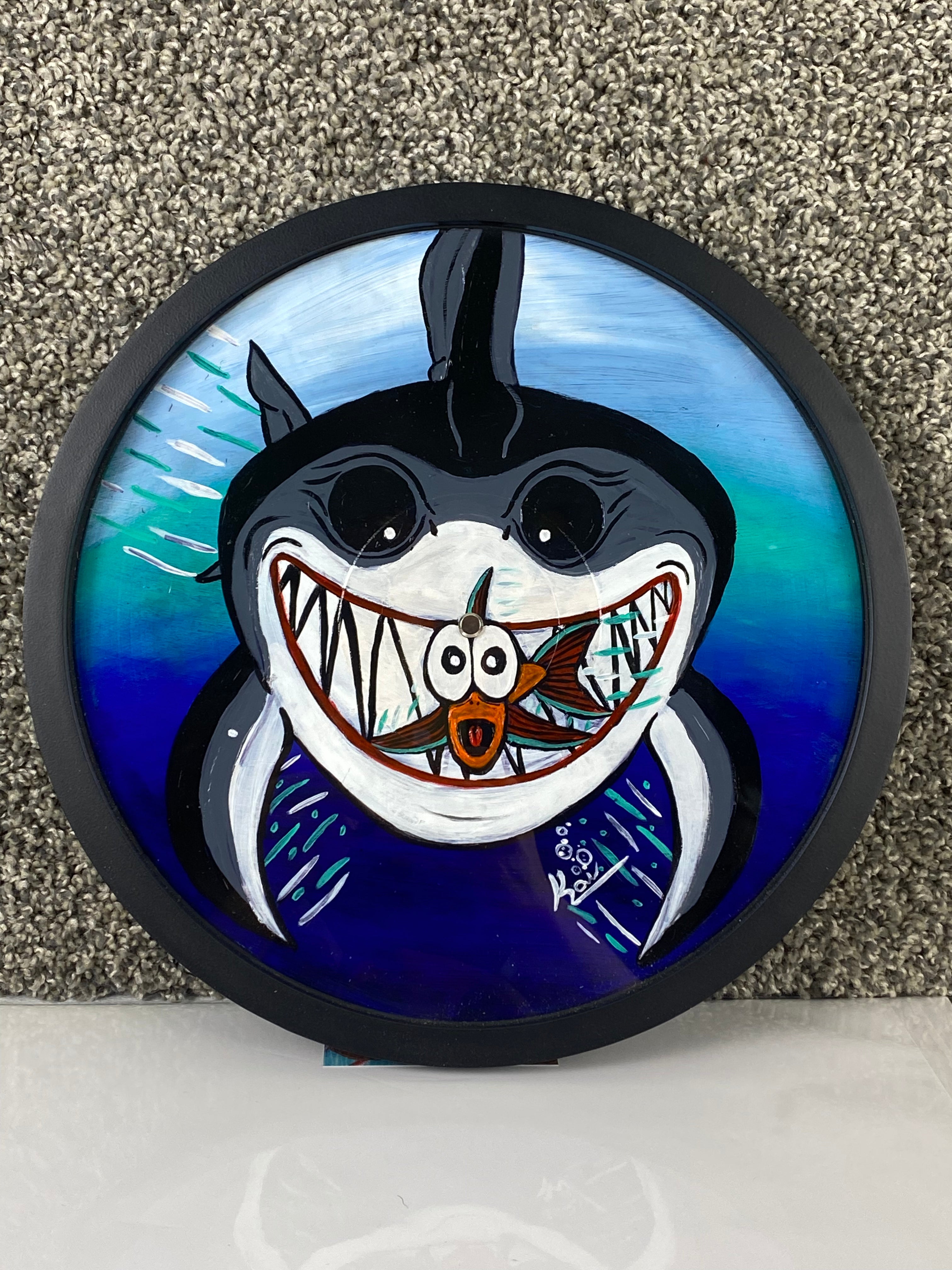 Shark and Little Fishy Vinyl Record Framed
