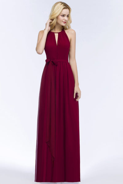 long burgundy bridesmaid dress