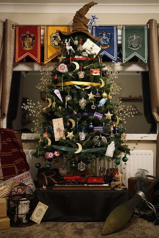 Harry Potter Themed Decorations on a Christmas Tree