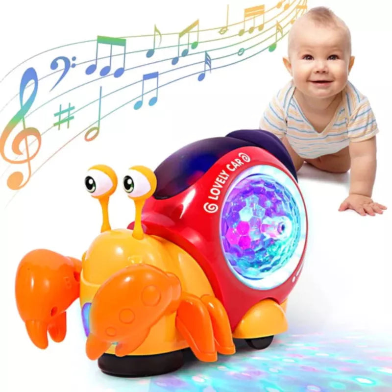 Crawling Crab Baby Toys with Music and LED Light Toddler Interactive Development Toy Walking Tummy Time Toy for Babies Girls