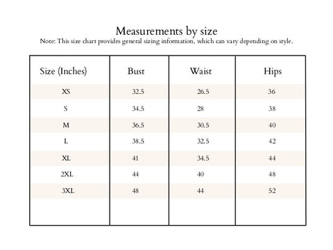 Sizing Chart