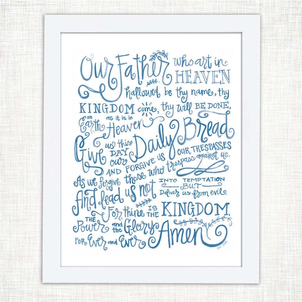 our father prayer watercolor print magnolia creative co