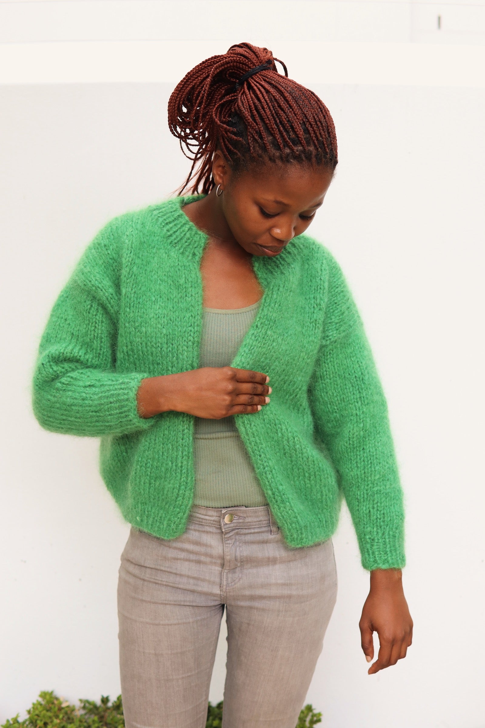 Mohair Cardigan Single Knit | Bottle Green