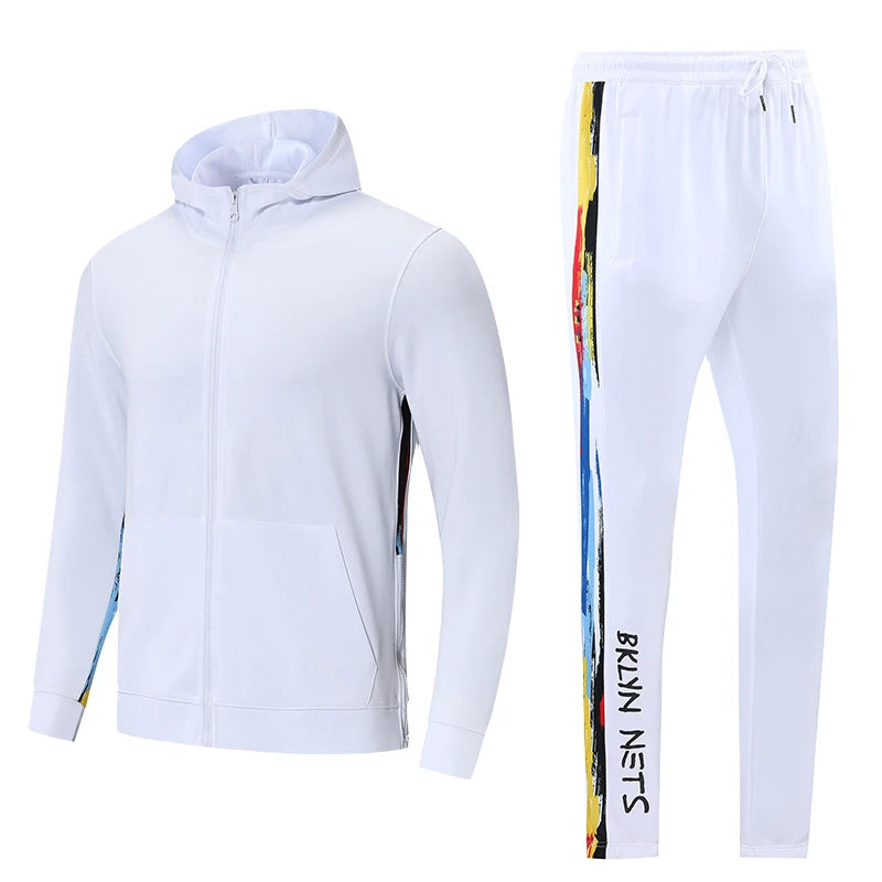 Autumn Men Running Sets Hooded Sportswear Sport Suit Sweatshirt Sweatpants Men Clothing 2 Pieces Sets Jogging Tracksuit