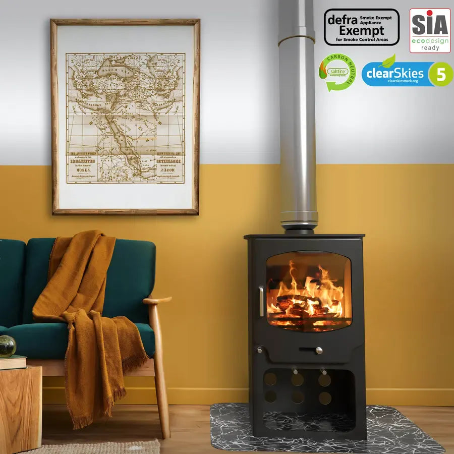 Saltfire ST-X8 Tall Free standing on 12mm Hearth