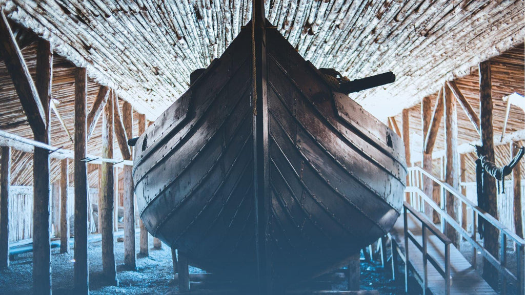 Ancient Viking ship design, a large wooden ship mast