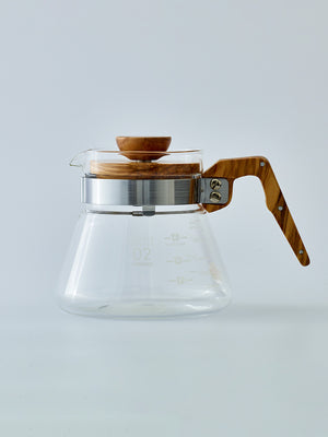 Glass Coffee Server with Wood Handle