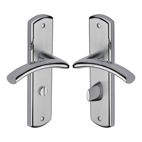 Heritage Brass Door Handle Lever Lock Ambassador Design Apollo finish