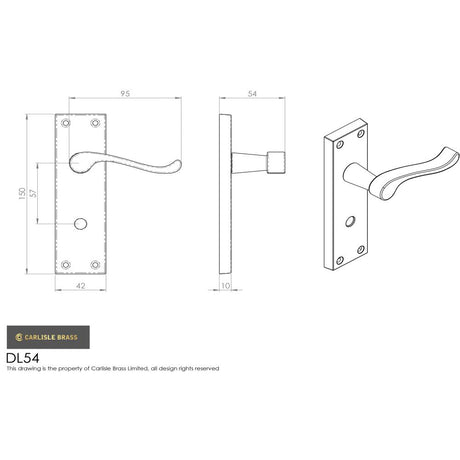 Carlisle Brass M67 Victorian Scroll Lever on Shaped Latch Backplate,  Polished Brass, 204 mm x 48 mm : : DIY & Tools