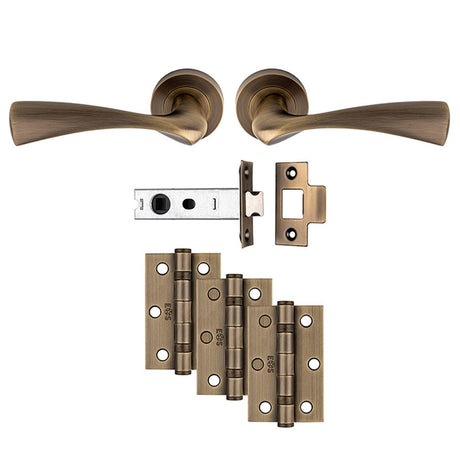 Carlisle Brass Antique Brass Tavira Latch Ultimate Door Pack UDP009AB/INTB  - Accessories from Doors2Floors UK LTD UK