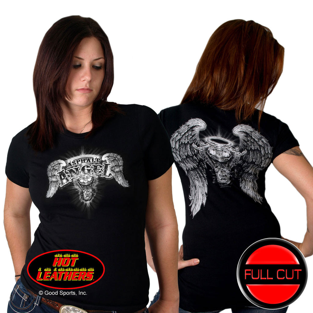 FULL CUT - DOUBLE SIDED ASPHALT ANGEL LADY T-SHIRT - 100% Cotton – The ...