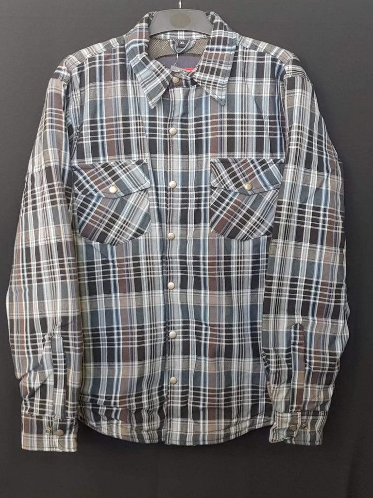 METALIZE 809 TECH REINFORCED FLANNEL SHIRT - BLUE/WHITE/GREY – The ...