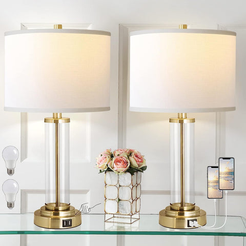 nhance your space with a Set of 2 Touch Control Table Lamps featuring USB ports. Perfect for bedside, desk, or living room illumination. Explore stylish options now