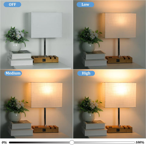 Table Lamp with Charging Station and AC Outlet, lamp, bedside lamps
