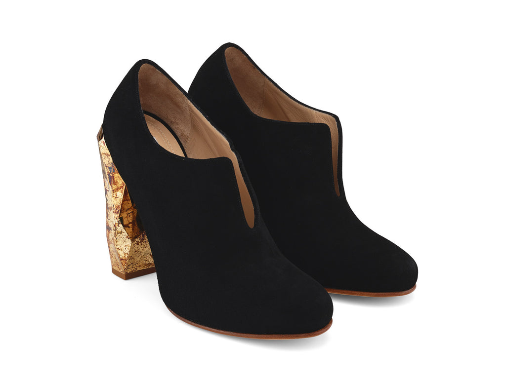 black suede leather ankle boots