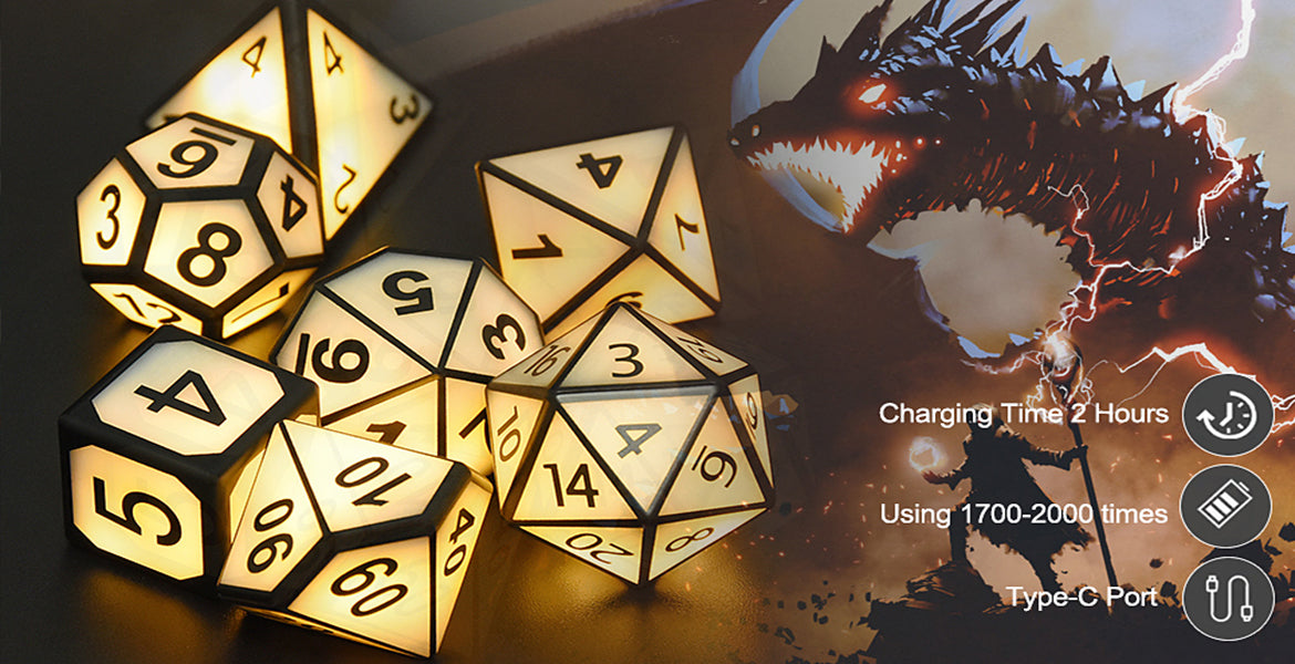led dungeons and dragons dice