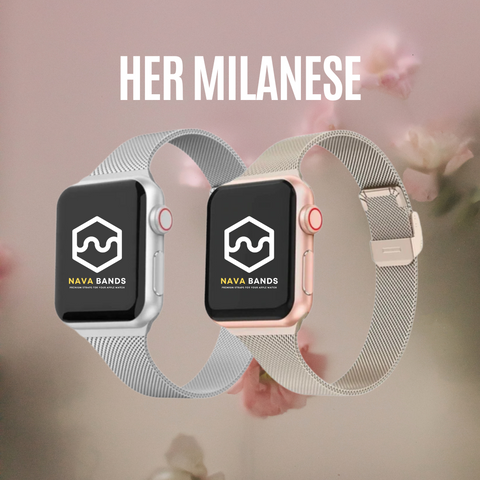 HER Milanese Apple Watch band - Stainless steel mesh design exuding elegance and sophistication.