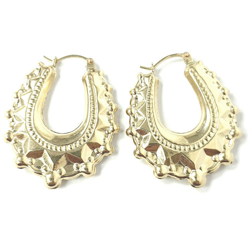 Gold Croissant Creole Hoop Earrings, Côté Caché