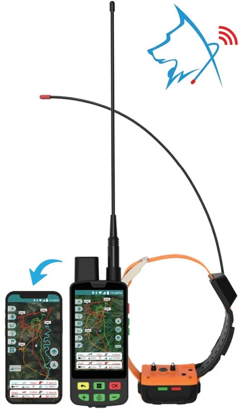 eSEEK® GPS kit for hunting dogs - handheld + collar + app