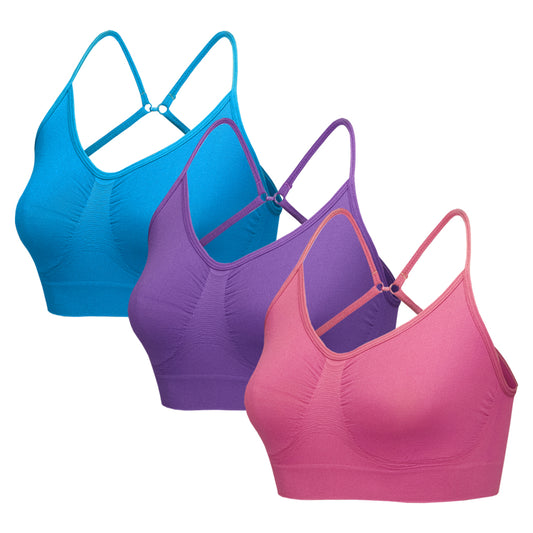 3 Pack Seamless Comfort Bra - Black / White / Nude – Blu Apparel