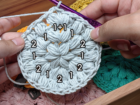 Round 3 Stitch Count (18 Puff Stitches)